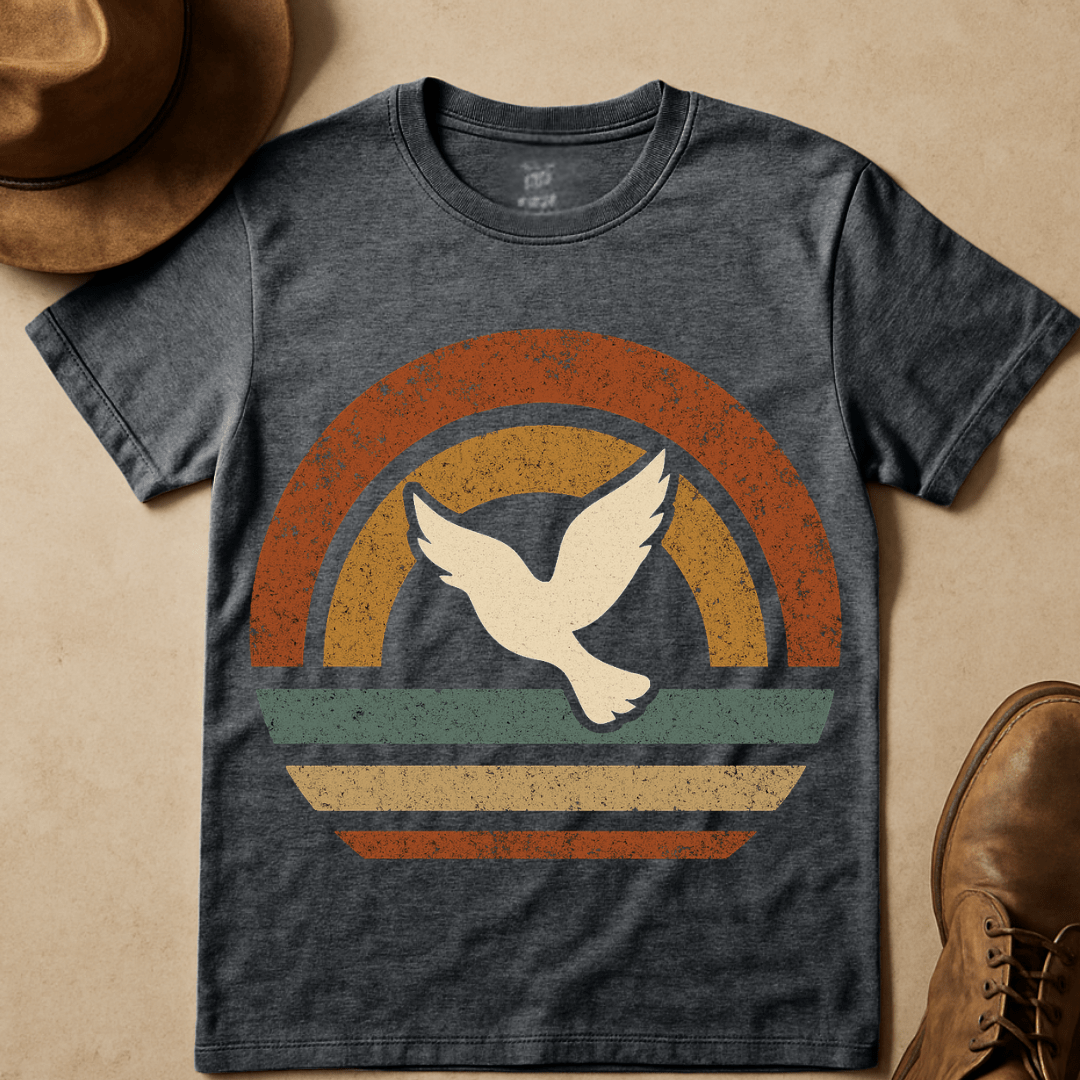 HIPPIE SUNSET WITH SOARING DOVE T-SHIRT