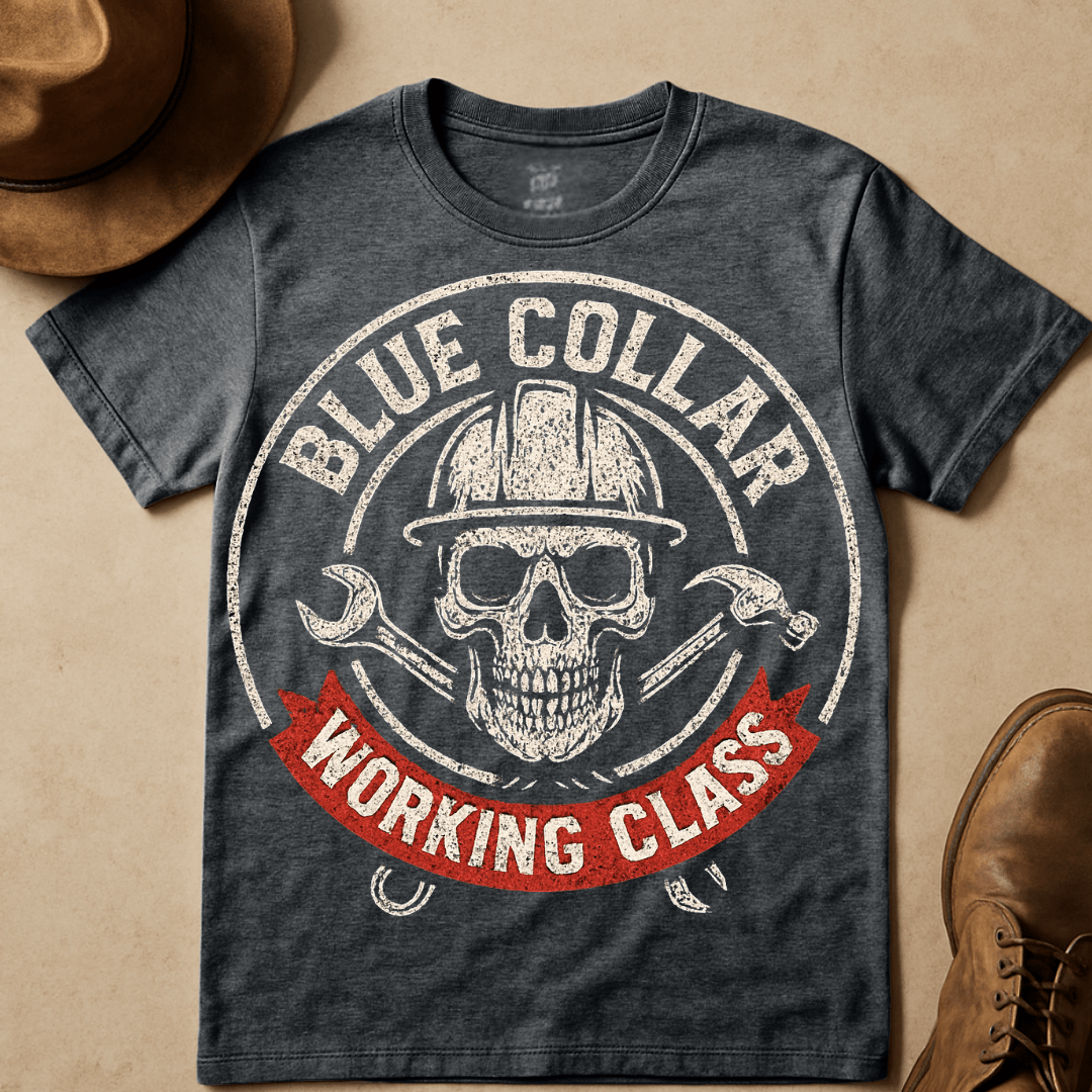 SKULL HARD HAT BADGE T-SHIRT