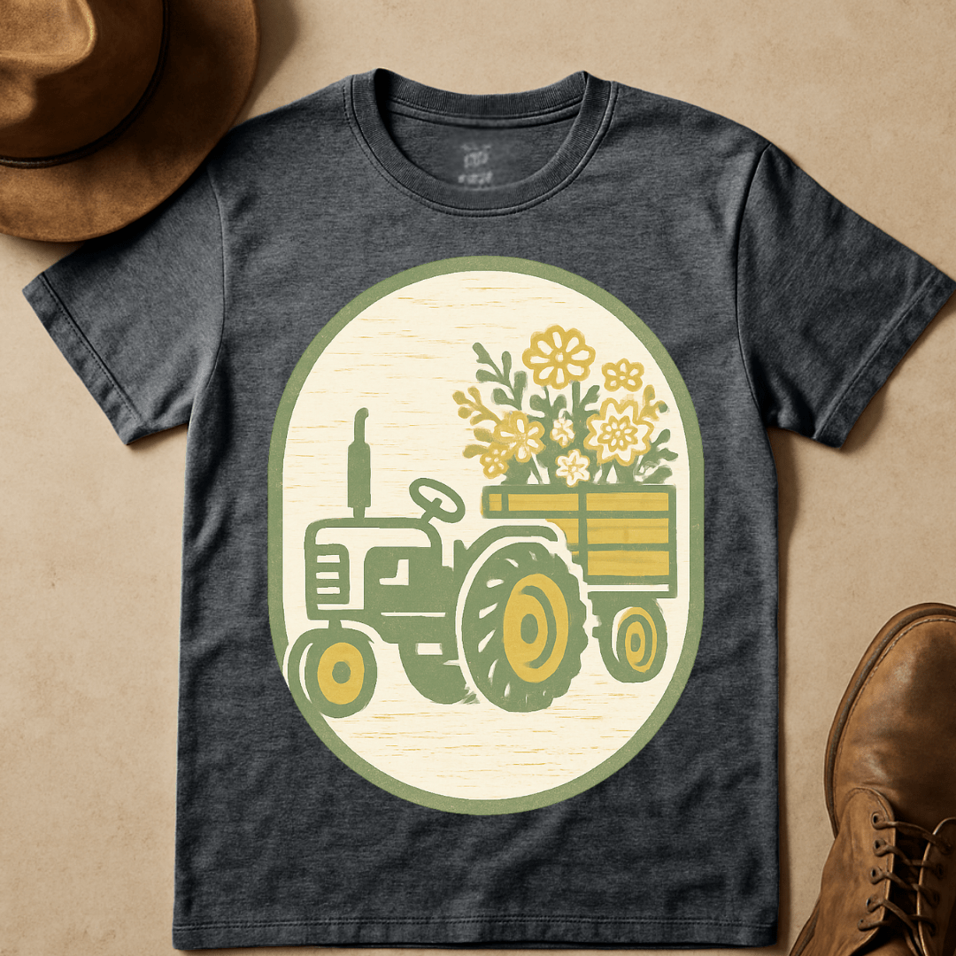 TRACTOR FLOWER WAGON T-SHIRT