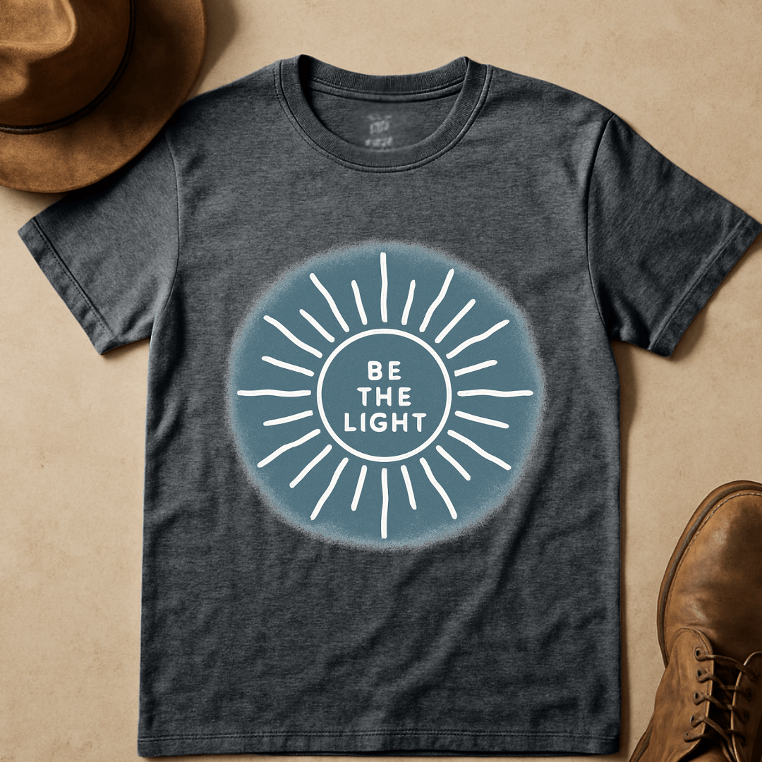BE THE LIGHT DENIM BLUE T-SHIRT
