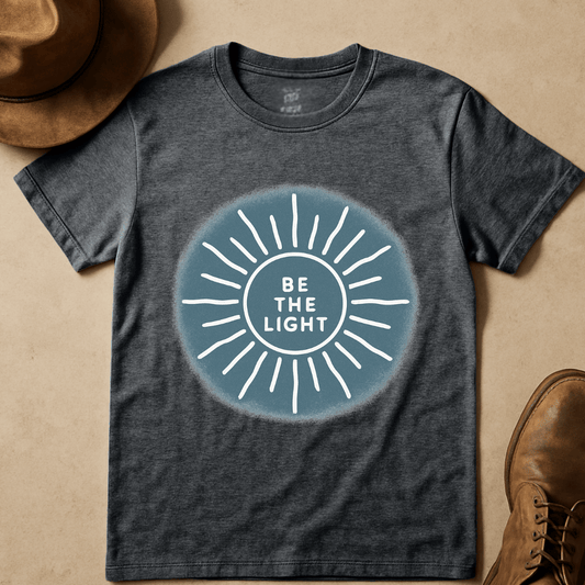 BE THE LIGHT DENIM BLUE T-SHIRT