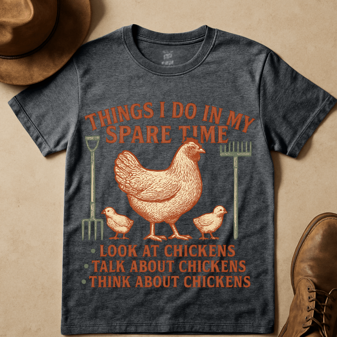 FUNNY FARMER CHICKEN T-SHIRT