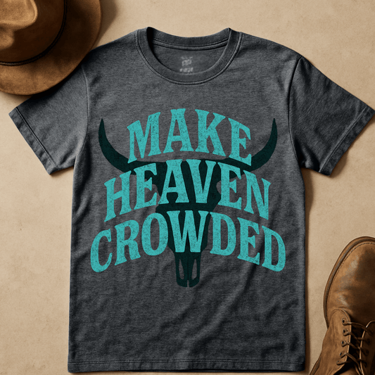 TURQUOISE COWBOY SKULL T-SHIRT