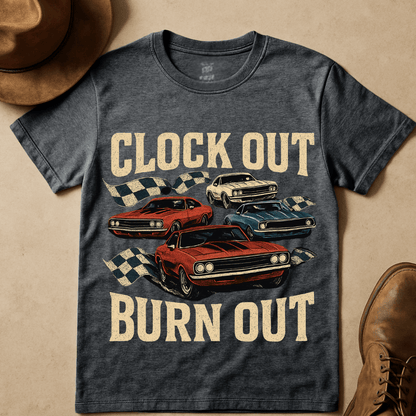 CLOCKOUT BURNOUT T-SHIRT