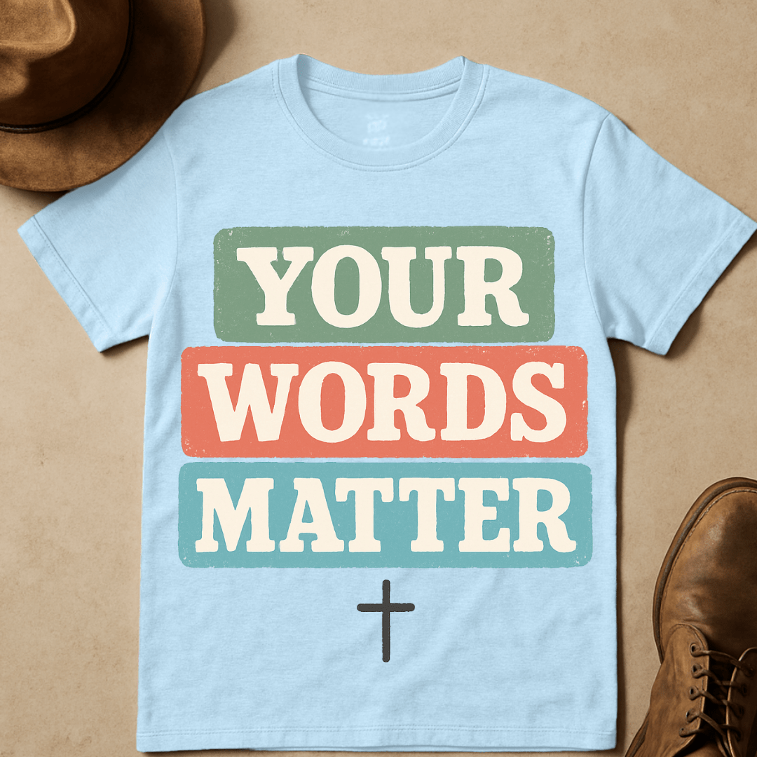 YOUR WORDS MATTER CROSS T-SHIRT