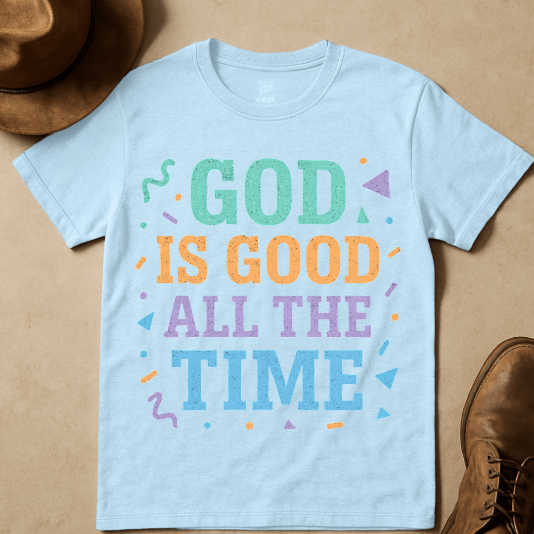 RETRO PASTEL GOD IS GOOD ALL THE TIME T-SHIRT