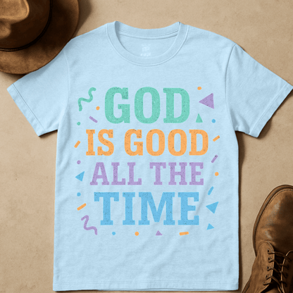 RETRO PASTEL GOD IS GOOD ALL THE TIME T-SHIRT