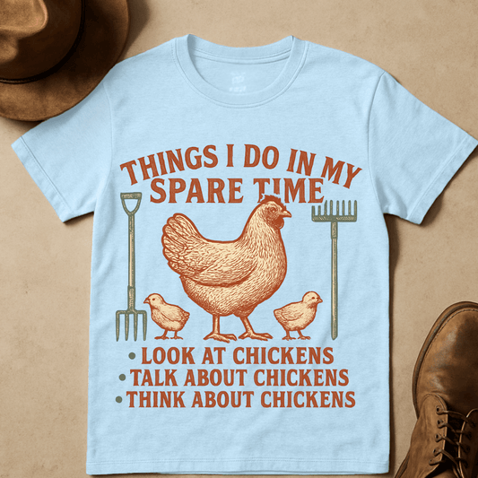 FUNNY FARMER CHICKEN T-SHIRT