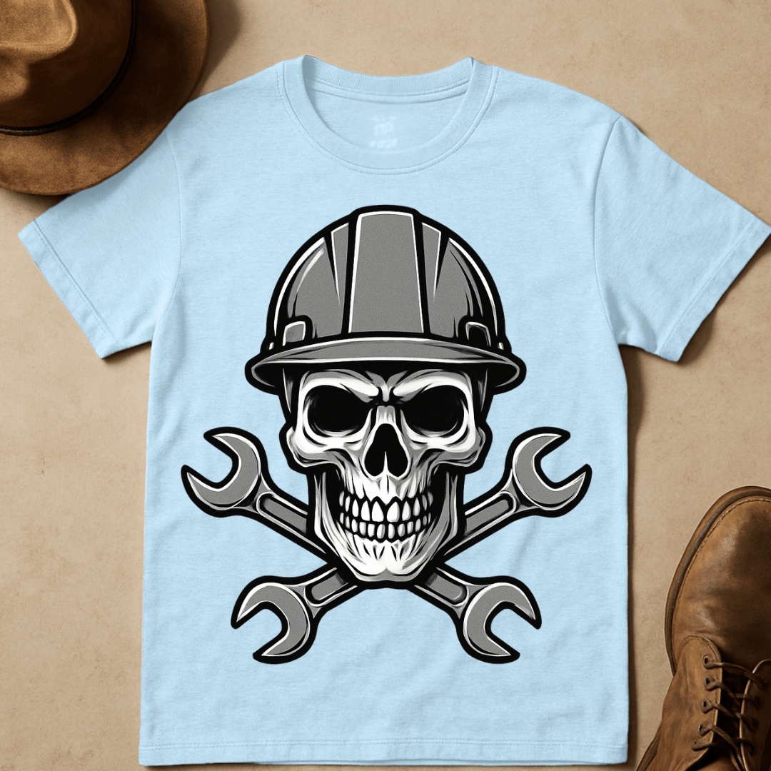 SKULL WITH CROSSED WRENCHES T-SHIRT