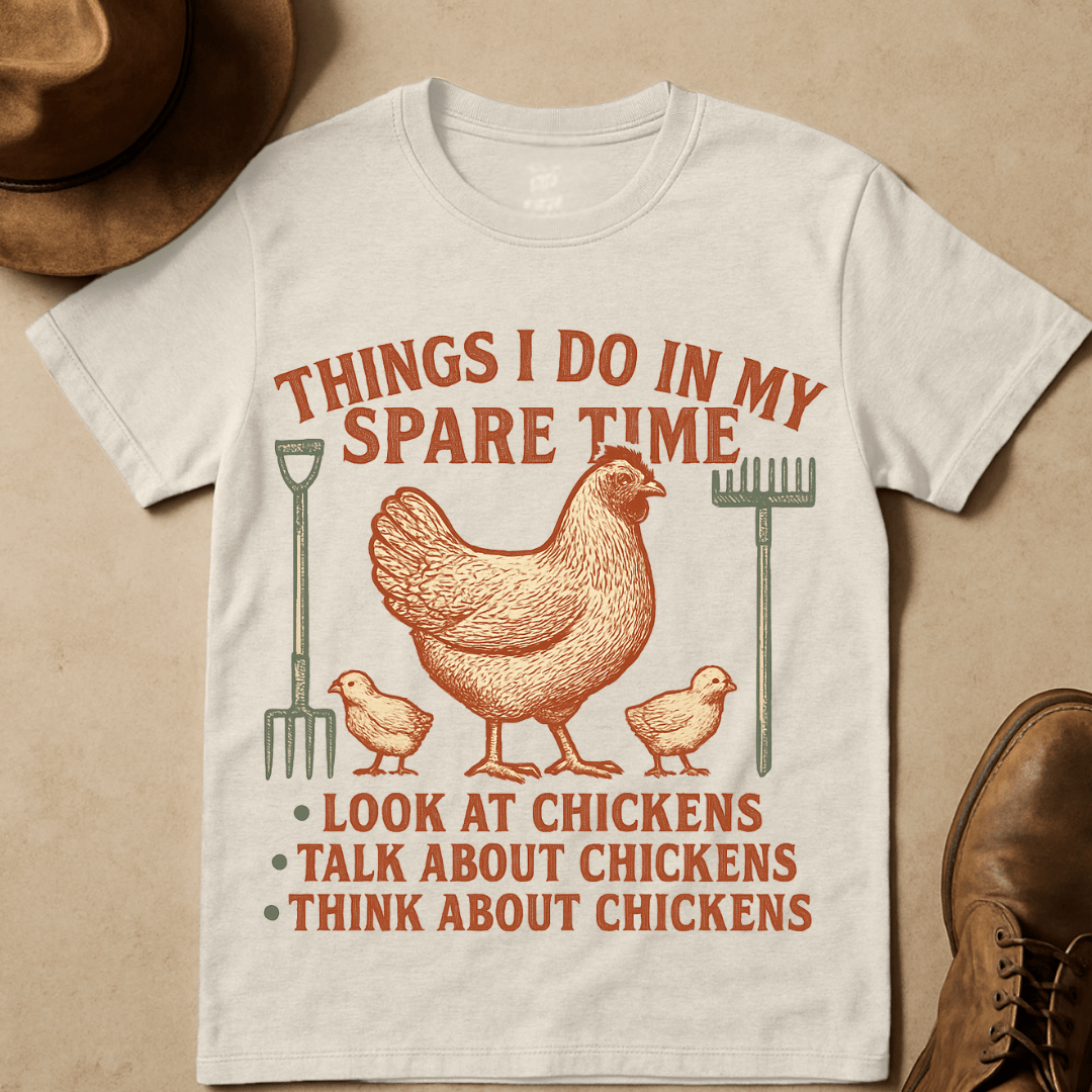 FUNNY FARMER CHICKEN T-SHIRT