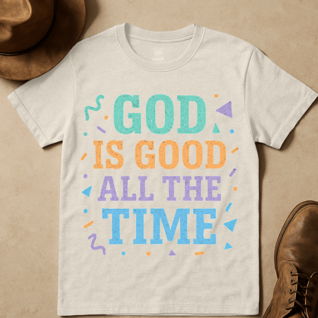 RETRO PASTEL GOD IS GOOD ALL THE TIME T-SHIRT
