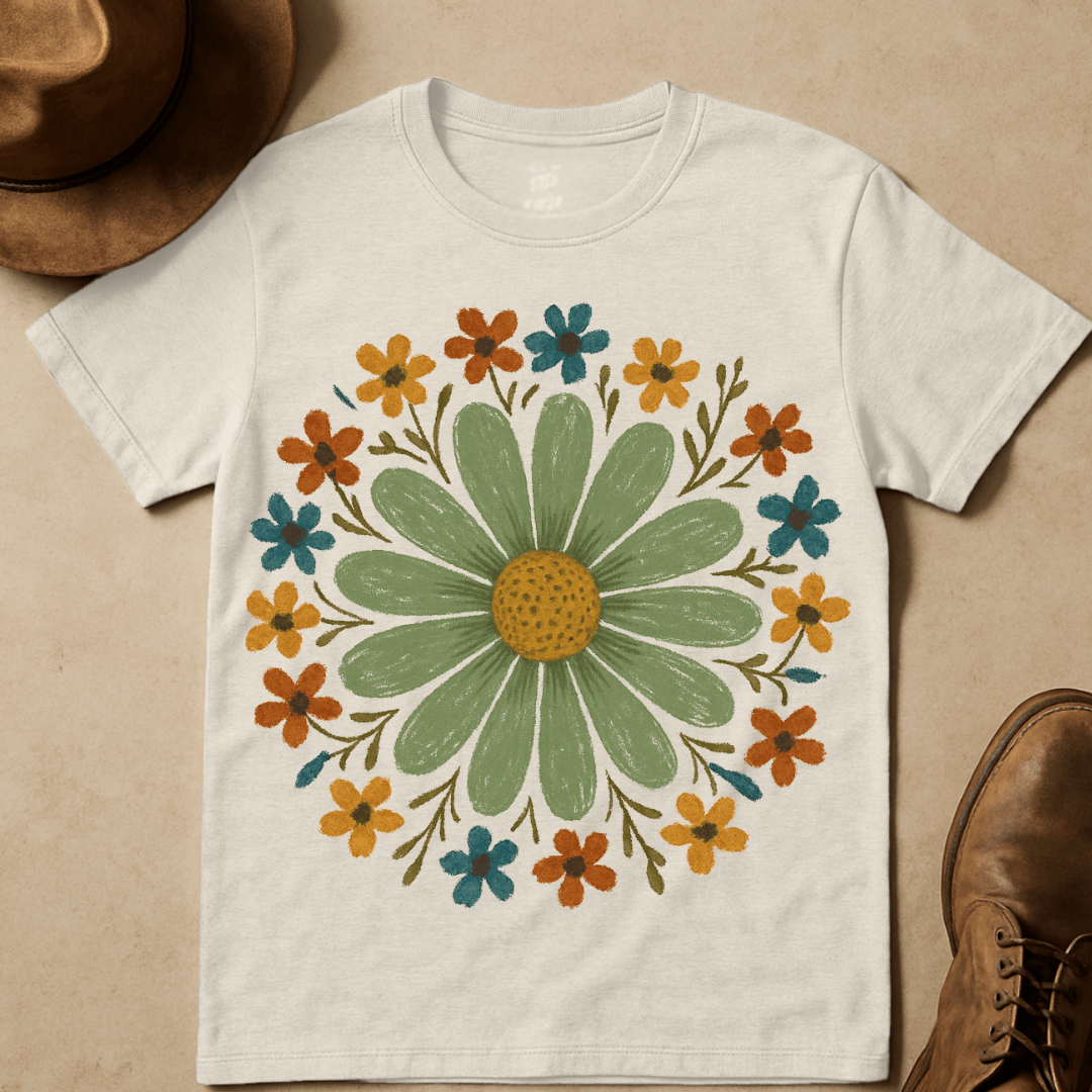 DAISY WILDFLOWER WREATH T-SHIRT