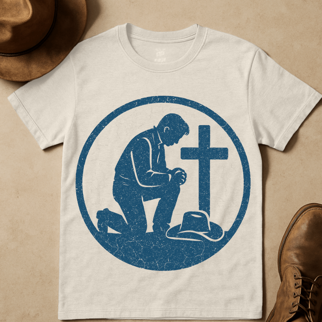 COWBOY PRAYER BADGE T-SHIRT