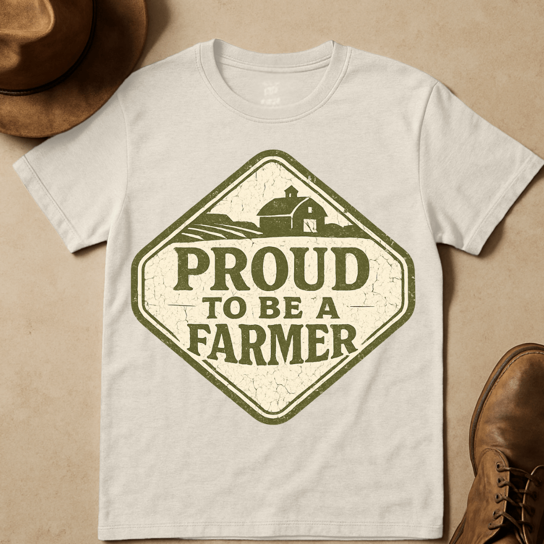 BARN SIGN PROUD FARMER T-SHIRT