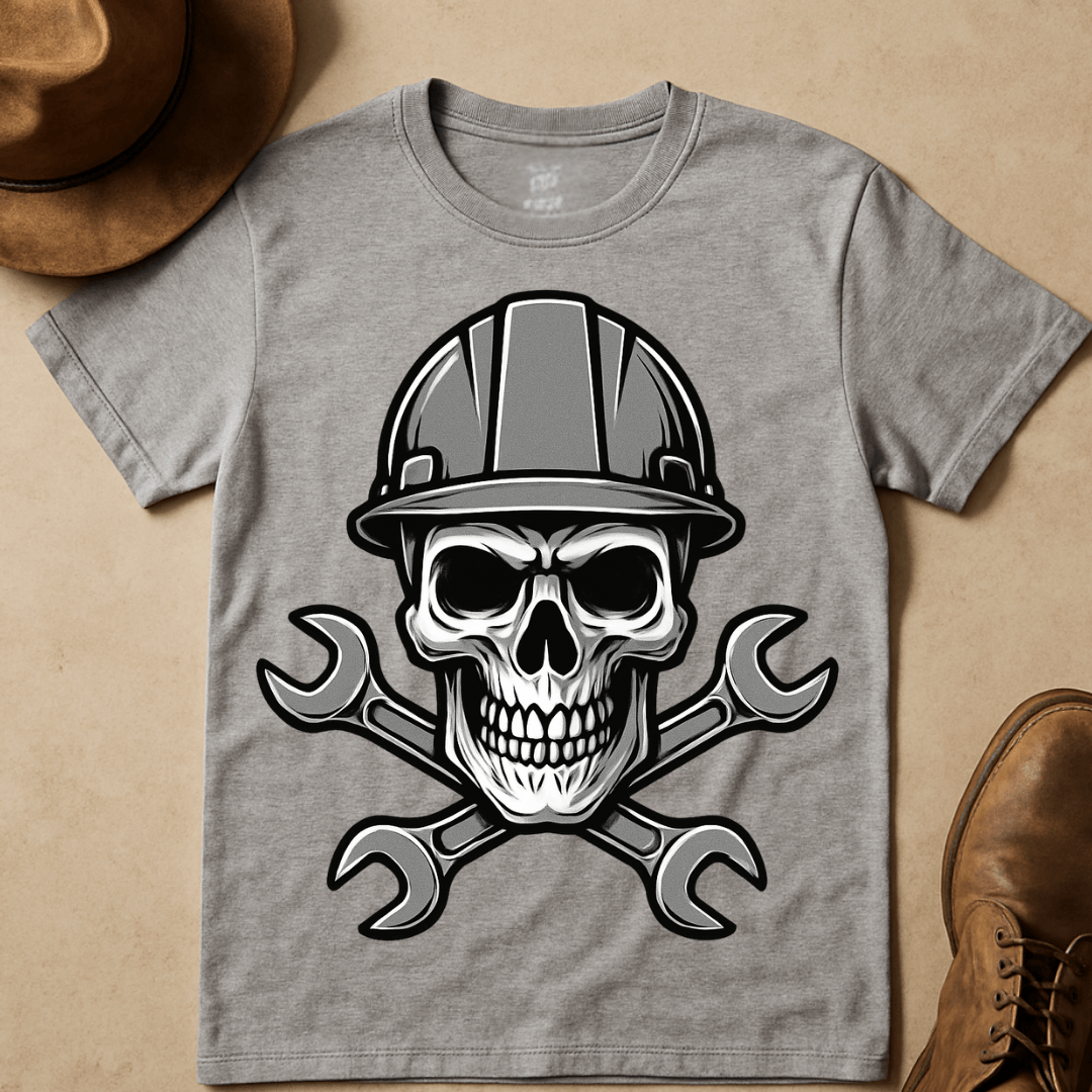 SKULL WITH CROSSED WRENCHES T-SHIRT
