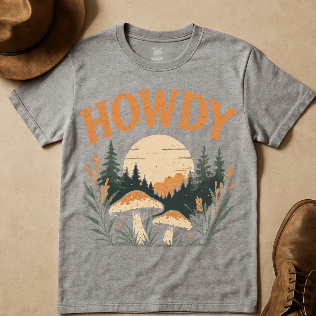 HOWDY MUSHROOMS T-SHIRT