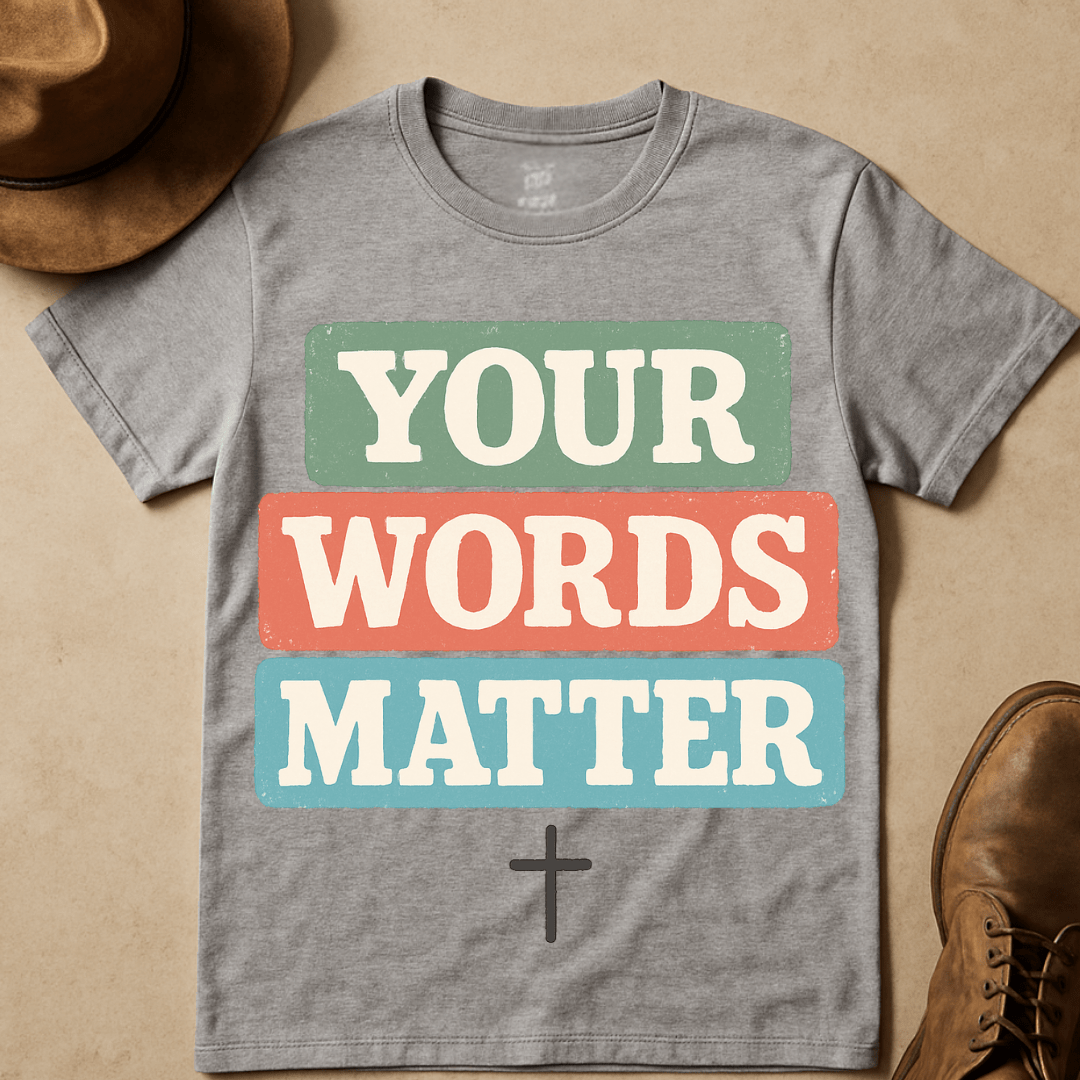 YOUR WORDS MATTER CROSS T-SHIRT