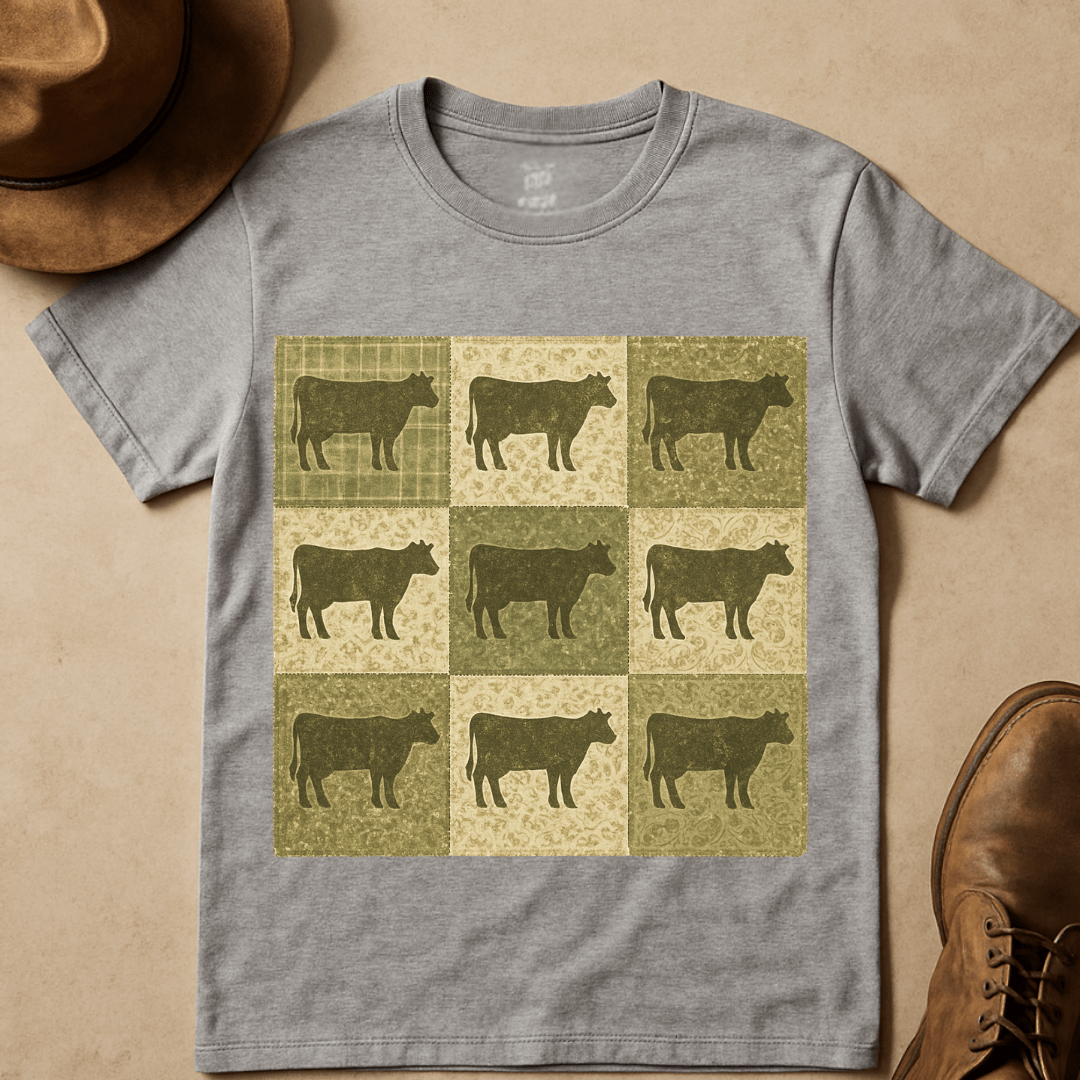 COW PATCHWORK QUILT T-SHIRT