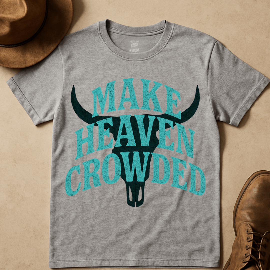 TURQUOISE COWBOY SKULL T-SHIRT
