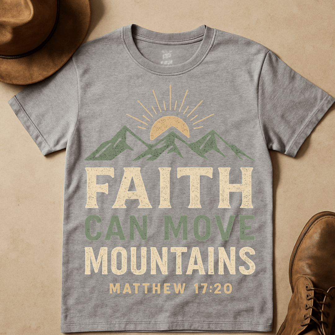 FAITH CAN MOVE MOUNTIANS SUNRISE T-SHIRT