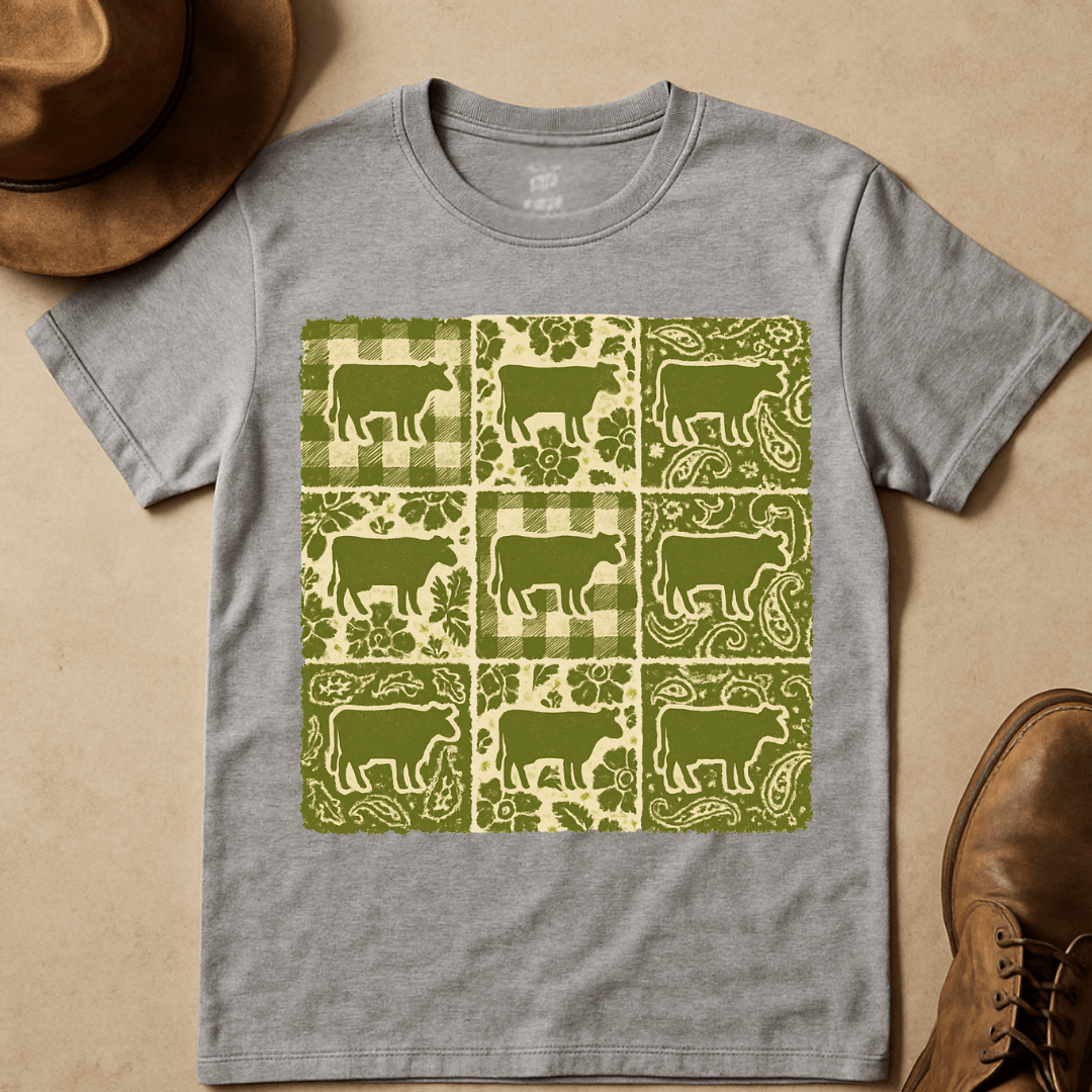 COWCHECKERBOARD T-SHIRT