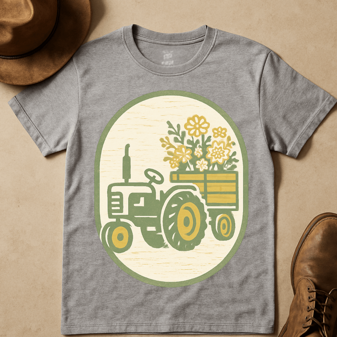 TRACTOR FLOWER WAGON T-SHIRT