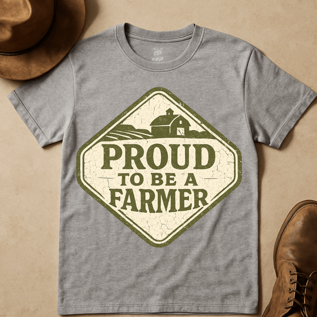 BARN SIGN PROUD FARMER T-SHIRT