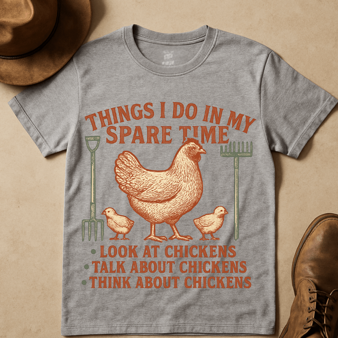 FUNNY FARMER CHICKEN T-SHIRT