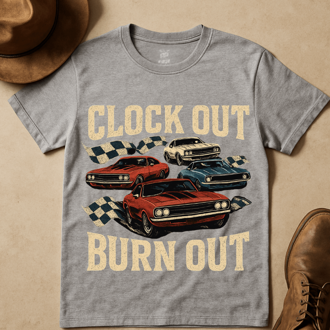 CLOCKOUT BURNOUT T-SHIRT