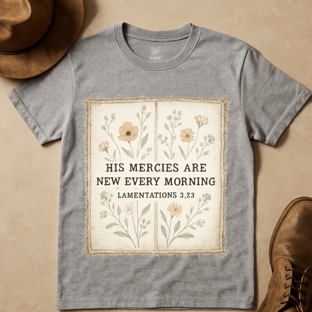 FLORAL WINDOW PANE BIBLE VERSE T-SHIRT