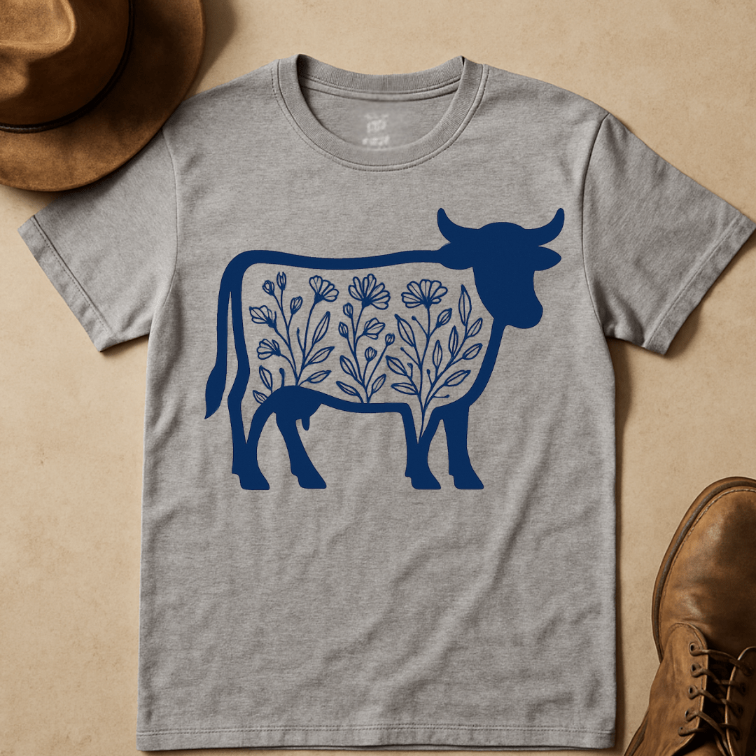 INDIGO COW T-SHIRT