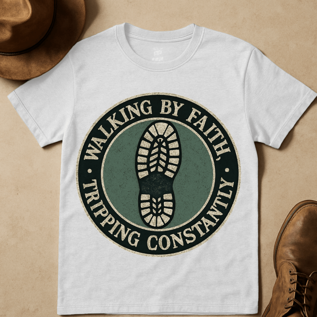 WALKING BY FAITH BADGE T-SHIRT