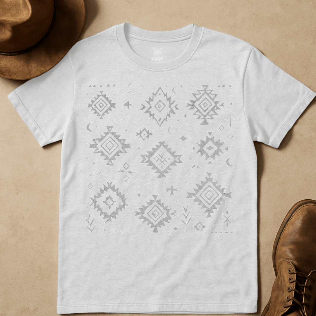 GREY WESTERN PATTERN T-SHIRT