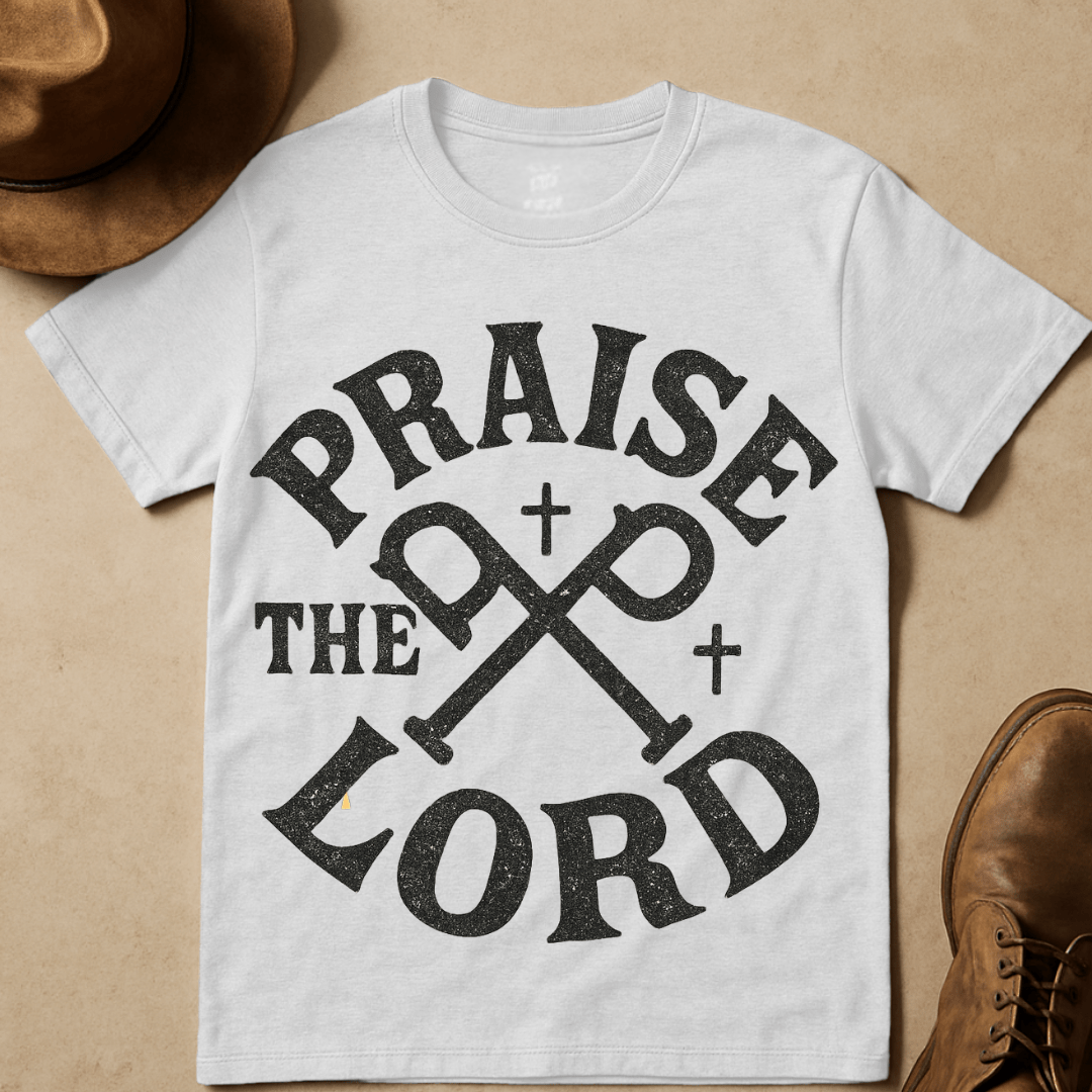 PRAISE THE LORD BADGE T-SHIRT