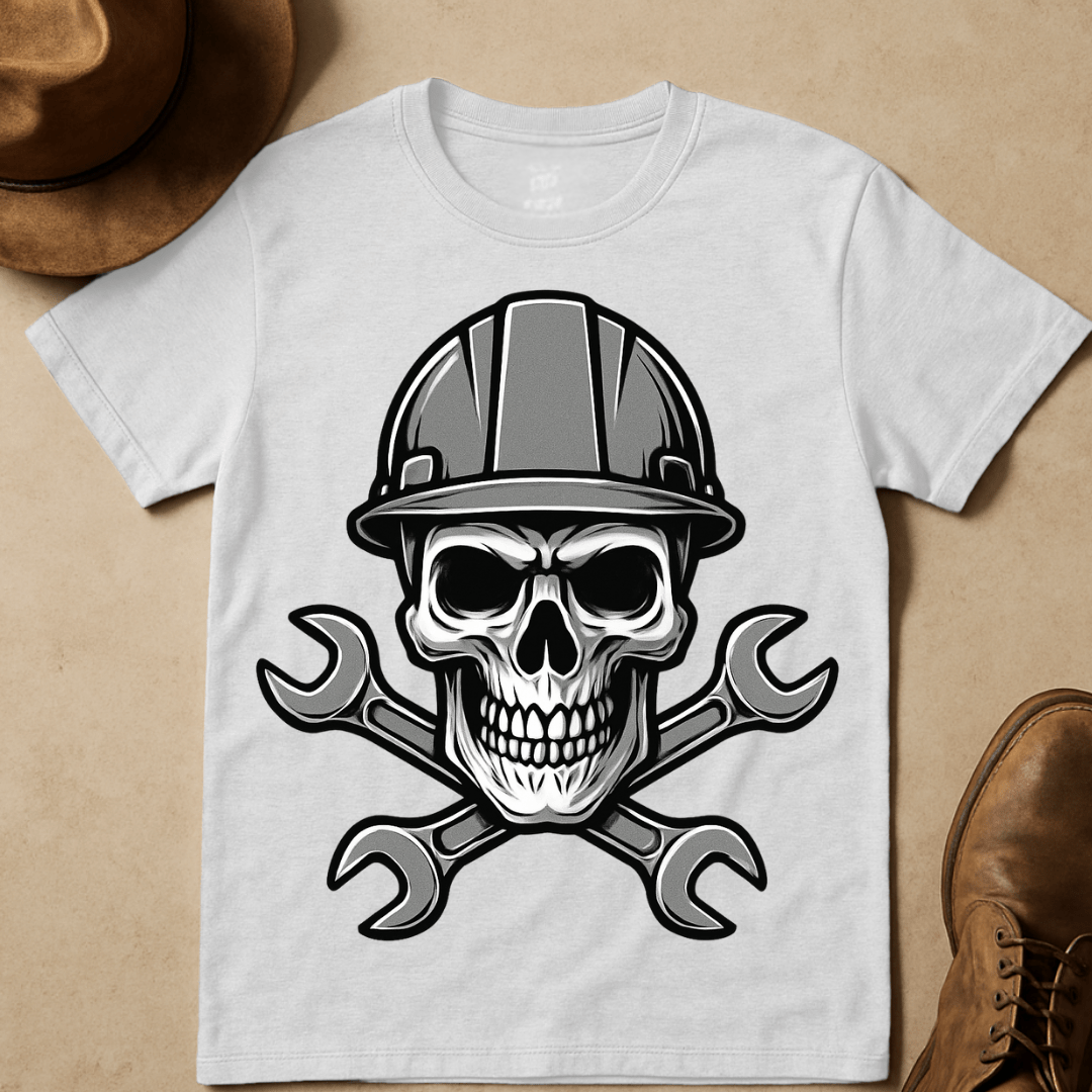 SKULL WITH CROSSED WRENCHES T-SHIRT