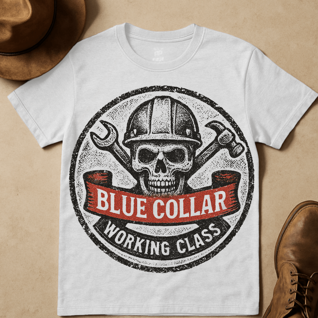 SKULL WITH HARD HAT EMBLEM T-SHIRT