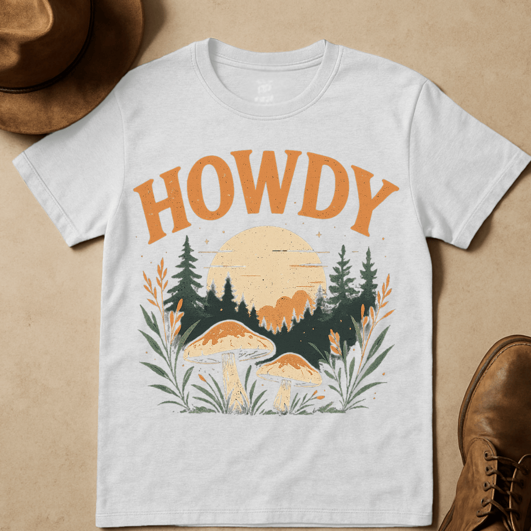 HOWDY MUSHROOMS T-SHIRT