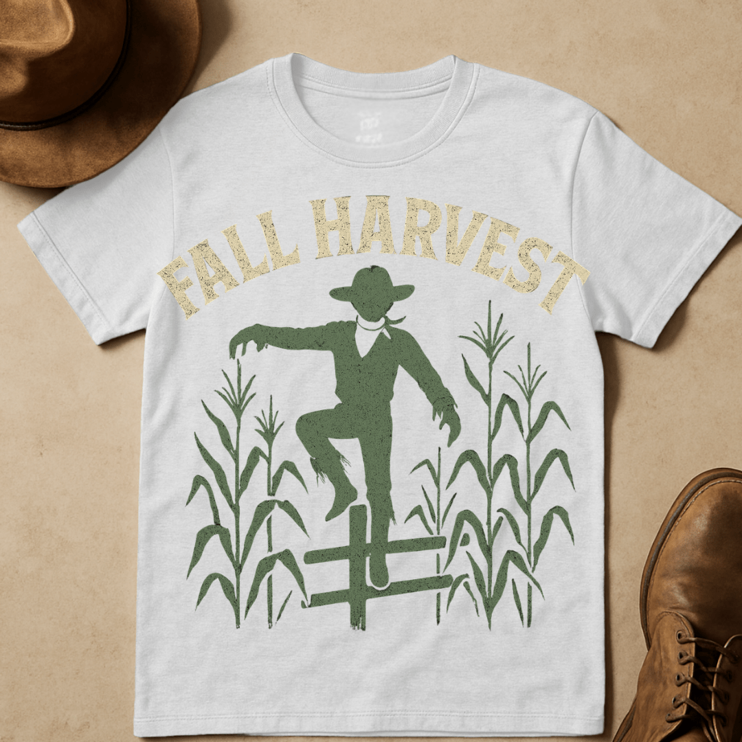 FALL HARVEST SCARECROW COWBOY T-SHIRT