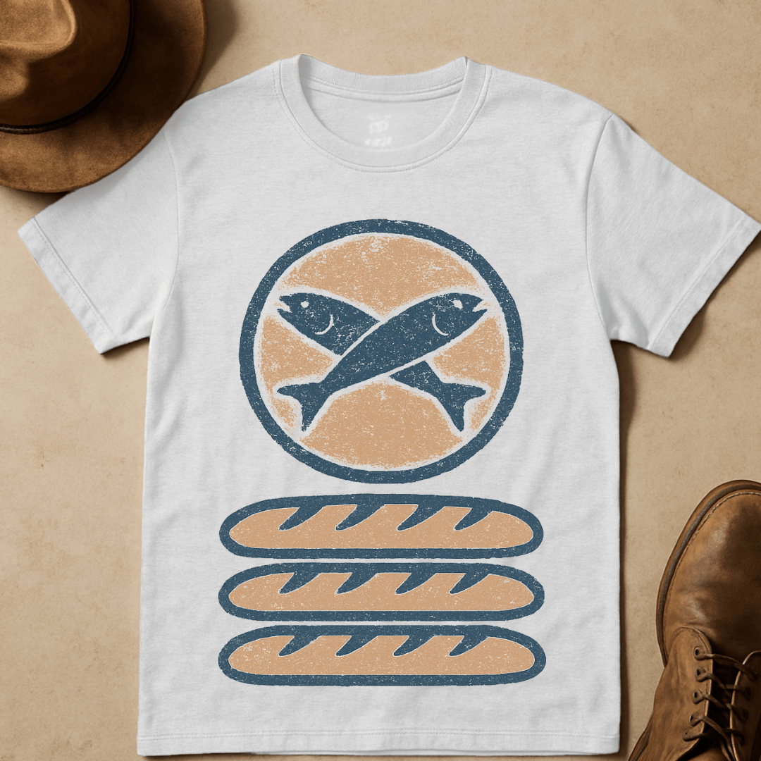 CROSSED FISH AND LOAVES T-SHIRT