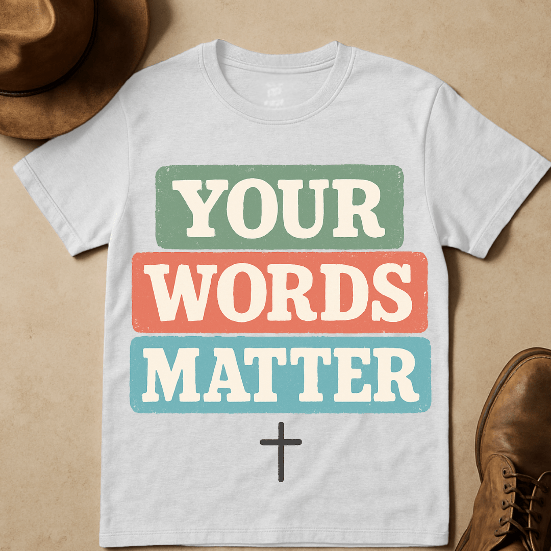 YOUR WORDS MATTER CROSS T-SHIRT