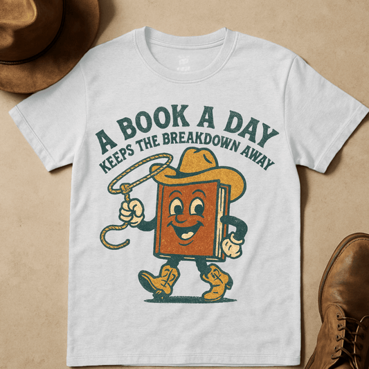 RETRO COWBOY BOOK T-SHIRT