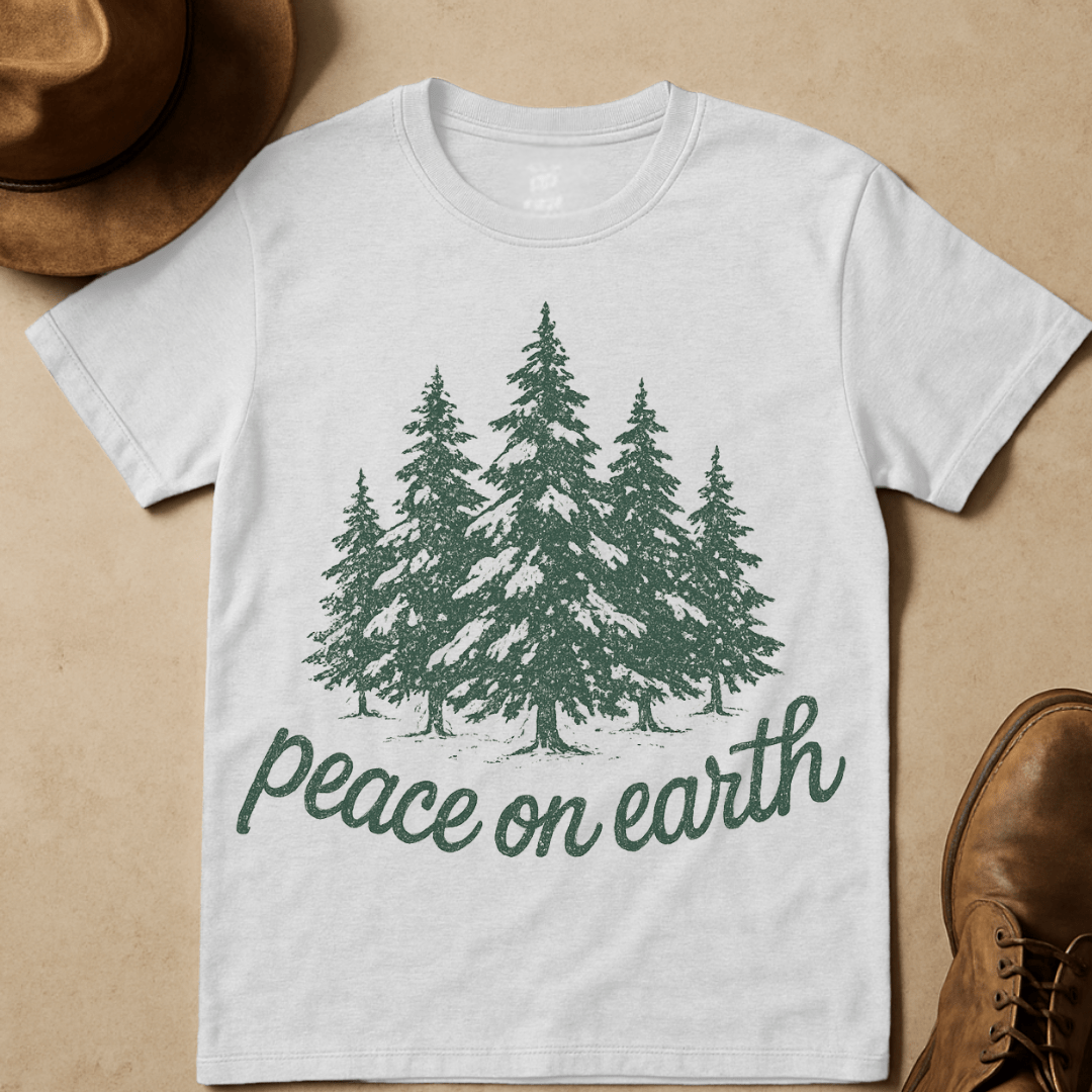 SNOW DUSTED PINE TREES T-SHIRT