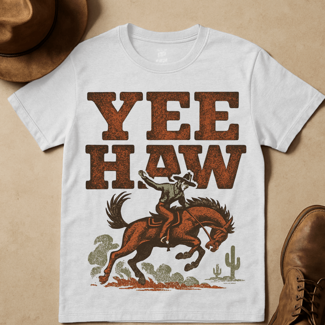 COWBOY REARING BRONC T-SHIRT