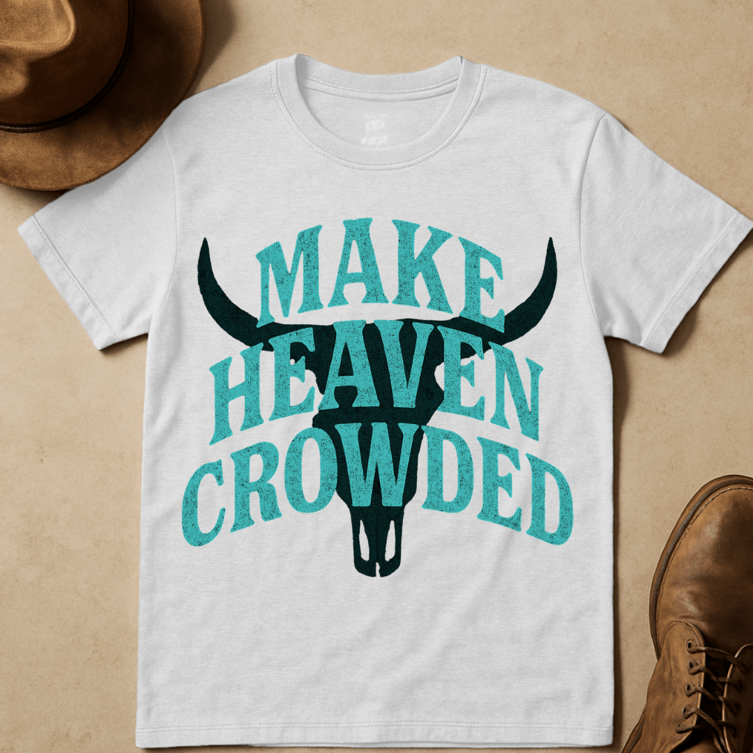 TURQUOISE COWBOY SKULL T-SHIRT