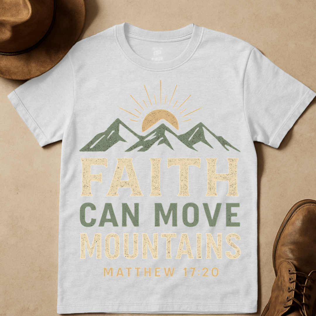FAITH CAN MOVE MOUNTIANS SUNRISE T-SHIRT