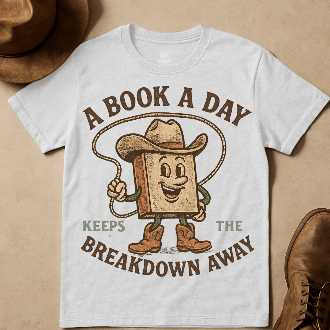 90'S COWBOY BOOK T-SHIRT