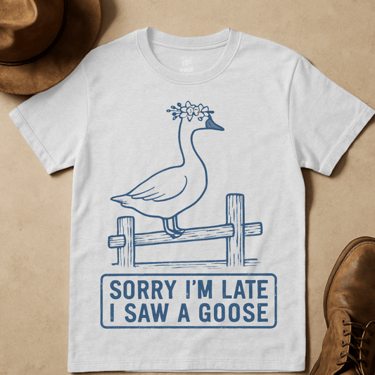 GOOSE WITH FLORAL CROWN T-SHIRT