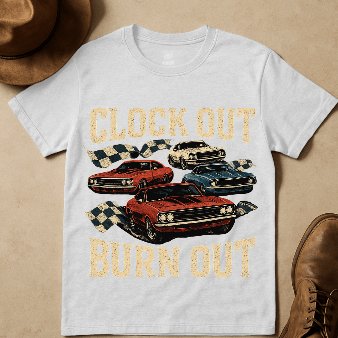 CLOCKOUT BURNOUT T-SHIRT