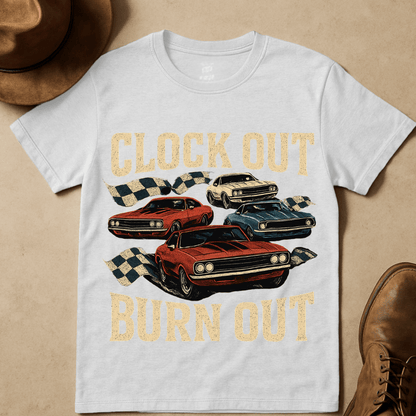 CLOCKOUT BURNOUT T-SHIRT