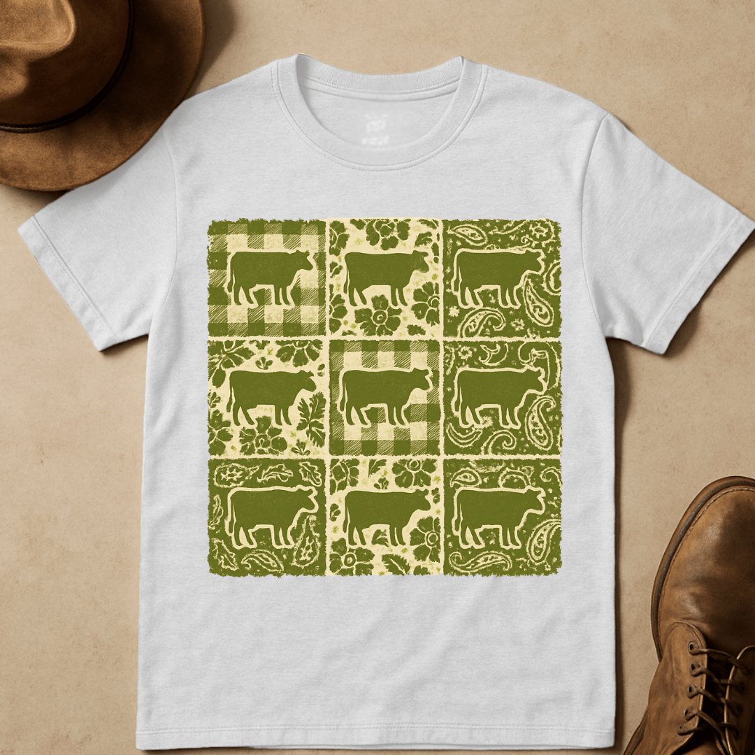 COWCHECKERBOARD T-SHIRT